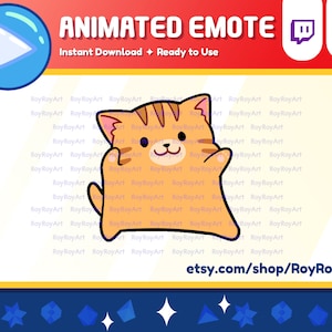 Twitch Emote Animated - Cute Orange Cat Dancing Meme Emote Animated GIF