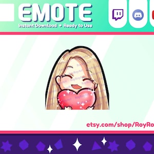 Twitch Emotes - Cute Chibi Girl Blonde Love