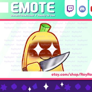 Twitch Emote - Cute Banana Knife Emote / Sub Emoji