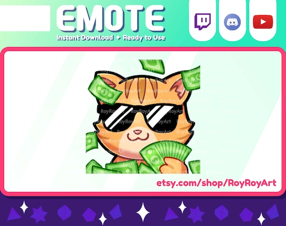 Twitch Emote Orange Cat Dollar Money Emote / Sub Emoji - Etsy