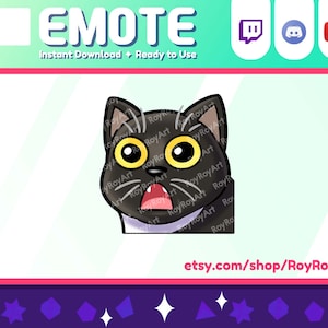 Twitch Emote - Black Cat Shocking