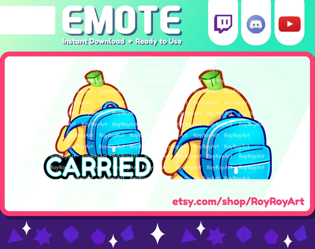 Twitch Emote - Cute Banana Carried Emote / Sub Emoji - Etsy