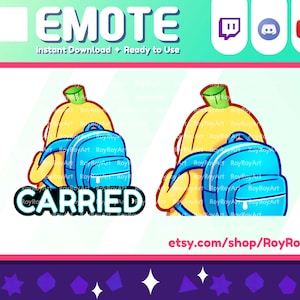 Twitch Emote - Cute Banana Carried Emote / Sub Emoji