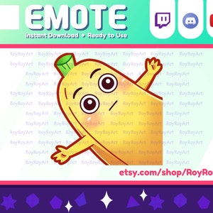 Twitch Emote - Cute Banana Laying Down Pain Lazy Emote / Sub Emoji