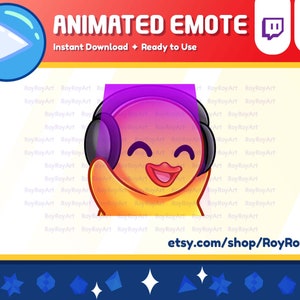 Twitch Emote Animated - Cute Yellow Duck Jam Dancing Party Emote Animated