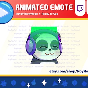 Gesto animado de Twitch - Gesto vibrante de baile de fiesta de Panda Music Jam GIF animado