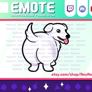 Twitch Emote - White Dog Butt
