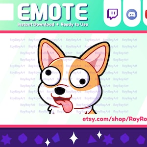 Twitch Emote - Leuke Hond Corgi Derp Emote / Sub Emoji