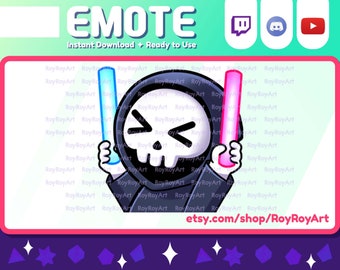 Twitch Emote - Halloween Grim Reaper Rave Lightsticks Party sub emoji
