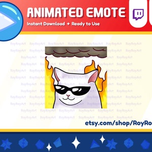 Twitch Emote Animated - Cool Cat Dit is Fine Emote Animated