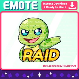 May include: Green cartoon turtle with a mischievous expression, wearing a shell with a yellow "RAID" text overlay. The turtle is pointing to the right with its right arm.