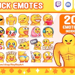 Twitch Emotes - Yellow Duck Mega Pack Include 20 Emotes