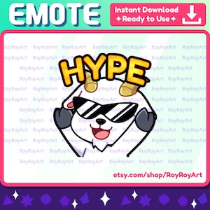 Twitch Emote - Cool Goat Hype Emote / Sub Emoji