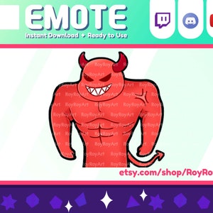 Twitch Emote - Cute Devil Evil Buff Emote / Sub emoji