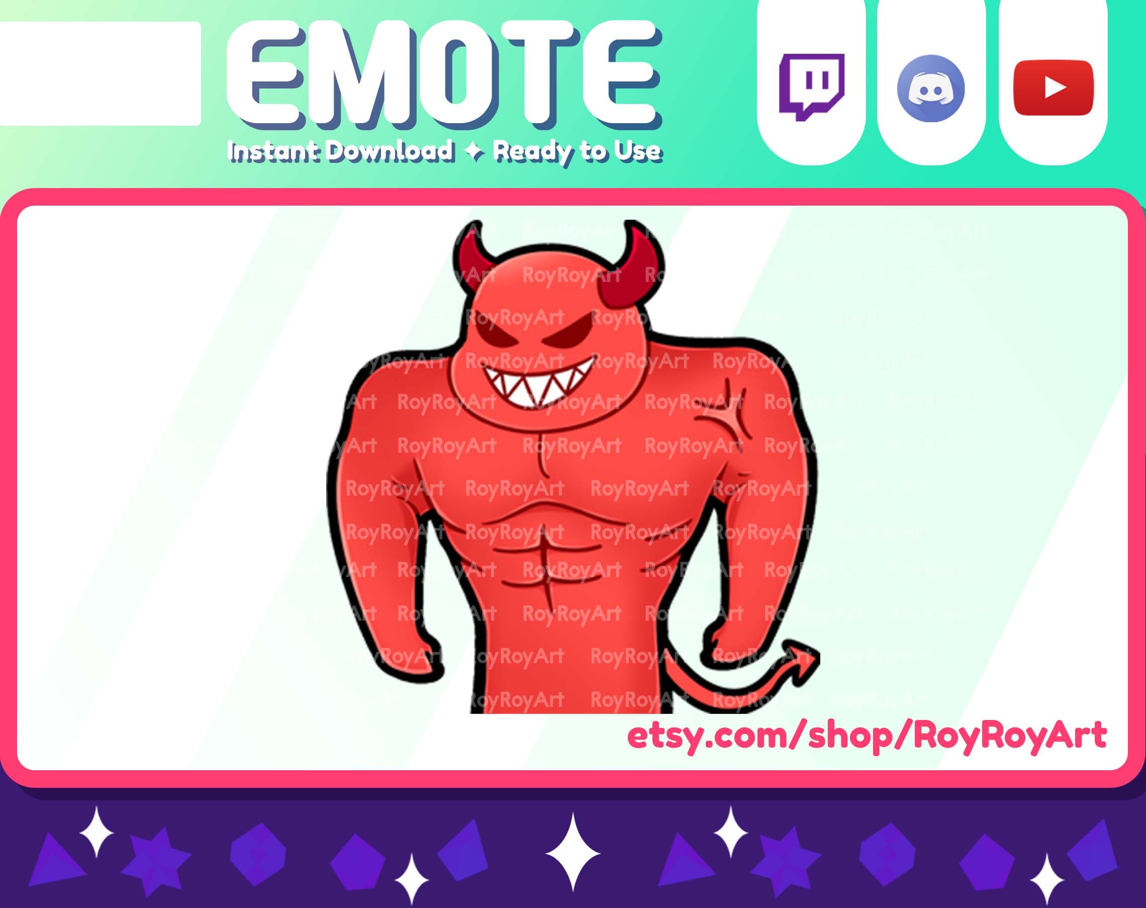 Twitch Emote - Cute Devil Evil Buff Emote / Sub Emoji - Etsy