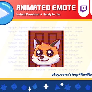 Twitch Emote Animated - Cute Fox kitsune Leaving Emote Animated