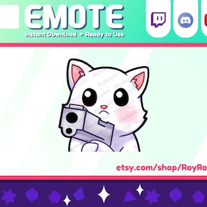 Twitch Emote - Pistola per gatti bianchi