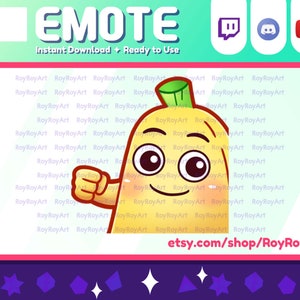 Twitch Emote - Cute Banana Punching Emote / Sub Emoji
