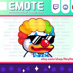 Twitch Emote - Cool Duck Clown / Sub Emoji Discord