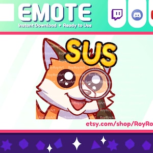 Twitch Emote - Cute Fox kitsune SUS Sub Emoji