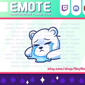 Twitch Emote - Polar Bear Crying Sad Tears / Sub Emoji