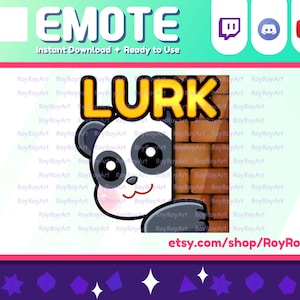 Twitch Emote - Lindo Panda Lurk Emote / Sub Emoji