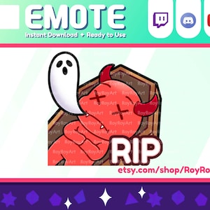 Emoticono de Twitch - Emoticono de ataúd muerto de desgarro malvado del diablo lindo / Sub emoji
