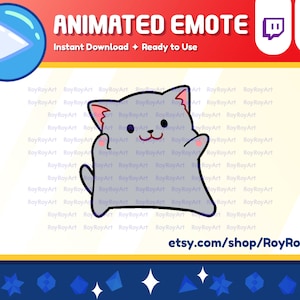 Twitch Emote Animated - Grey Cat Dancing Meme Emote Animated Gif