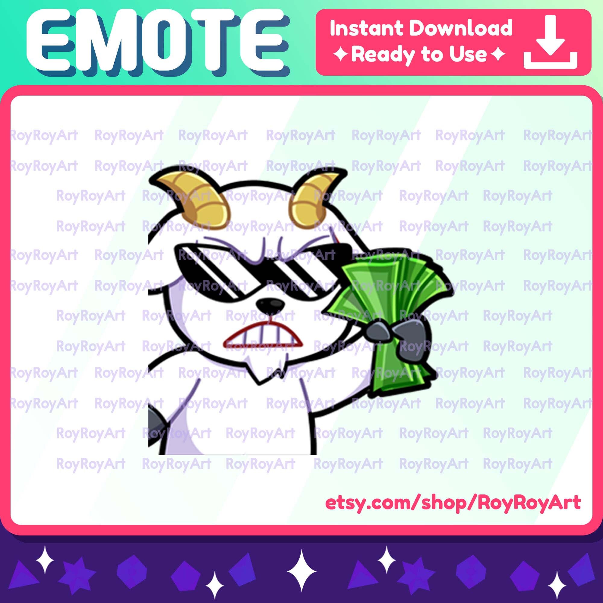 Twitch Emote Cool Goat Sus Emote / Sub Emoji 