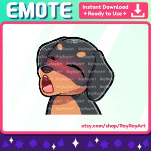 Twitch Emote - Cute Black Dog Dachshund Gasm Emote / Sub Emoji