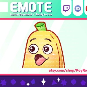 Twitch Emote - Niedliche Banane POG Emote / Poggers Sub Emoji