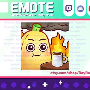 Twitch Emote - Cute Banana This is Fine Emote / Sub Emoji