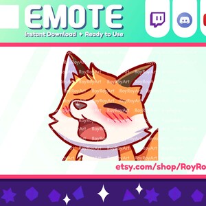 Twitch Emote - Cute Fox kitsune Gasm Sub Emoji