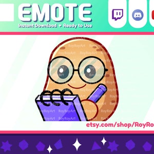 Twitch Emote - Cute Potato Notes Emote / Sub Emoji