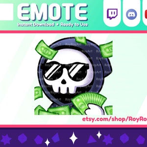 Twitch Emote - Halloween Grim Reaper Money Dollar sub emoji