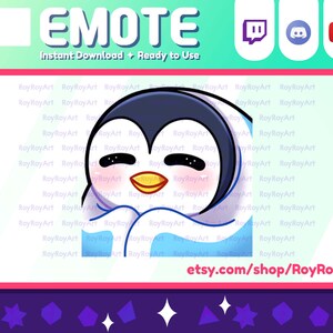 Twitch Emote - Cute Penguin Cozy Comfy Blanket Emote / Sub Emoji