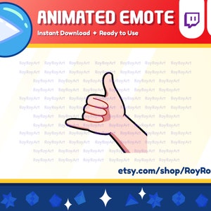 Twitch Emote Animated - Shaka Hand Sign Animated Gif