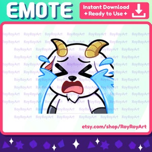 Twitch Emote - Cool Goat Sad Crying Emote / Sub Emoji