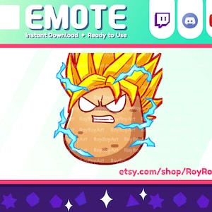Twitch Emote - Słodki ziemniak, wściekły Saiyan Emote / Sub Emoji