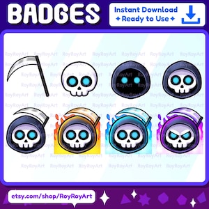 Twitch Sub Badges - Halloween Grim Reaper / Badges kick discord youtube twitch channel points