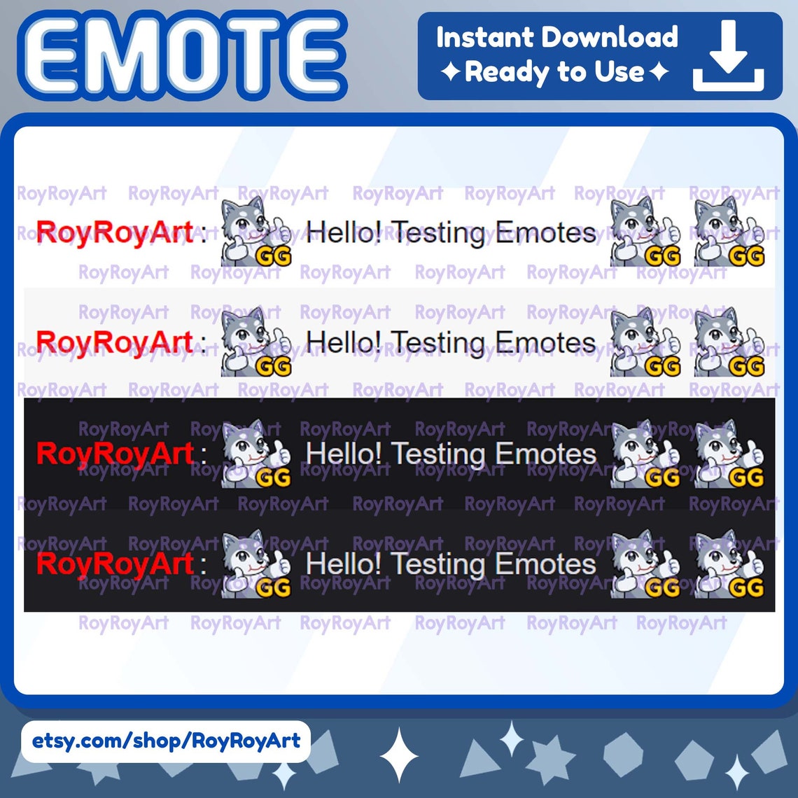 Twitch Emote - Grey Wolf GG Thumbs up / Sub Emoji Discord Kick - Etsy