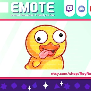 Twitch Emote - Cute Yellow Duck Derp Emote meme / Stream Sub Emoji