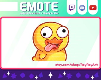 Twitch Emote - Schattige Gele Eend Derp Emote meme / Stream Sub Emoji