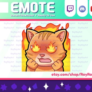 Twitch Emote - Orange CatAngry Mad Rage Emote / Sub Emoji