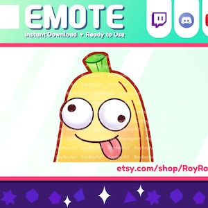 Twitch Emote - Cute Banana Derp Dumb / Sub Emoji