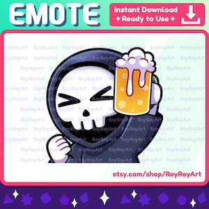 Twitch Emote - Halloween Grim Reaper Beer / sub emoji kick discord youtube