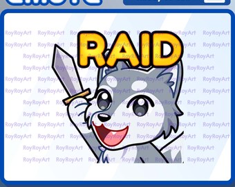 Twitch Emote - Grey Wolf Raid / Sub Emoji Discord Kick