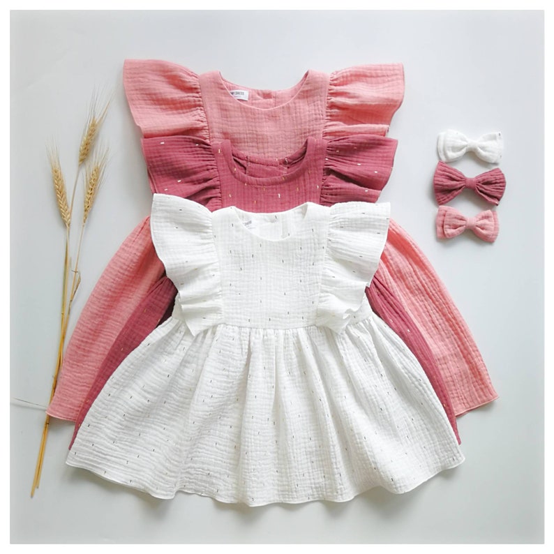 White Cotton Dress for Girl Embroidery Baby Dress Simple Etsy