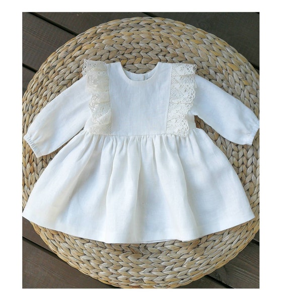 Baby white long sleeve dress online