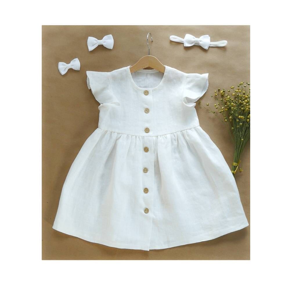 Baby frock store white colour